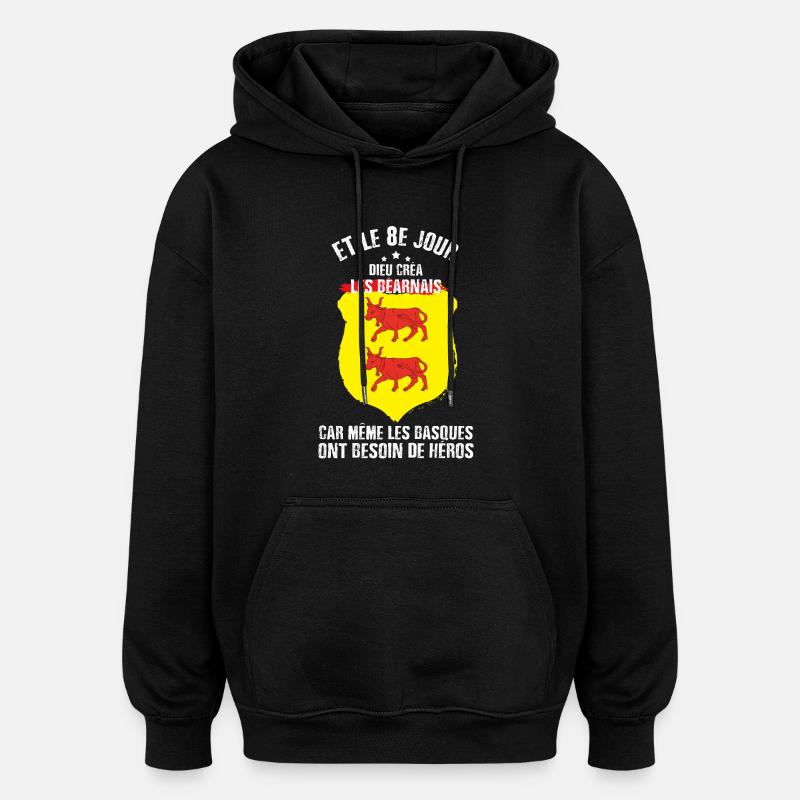 le 8e jour, les béarnais - Sweat à capuche oversize unisexe - noir