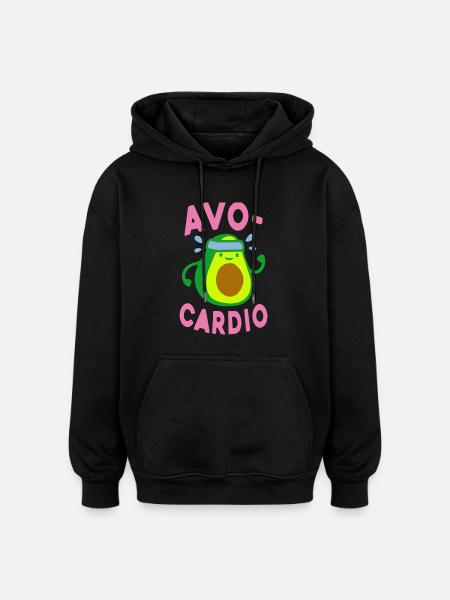 AVOCARDIO - Oversized Unisex Hoodie - Schwarz