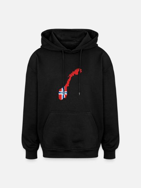 Norway - Oversized Unisex Hoodie - Schwarz