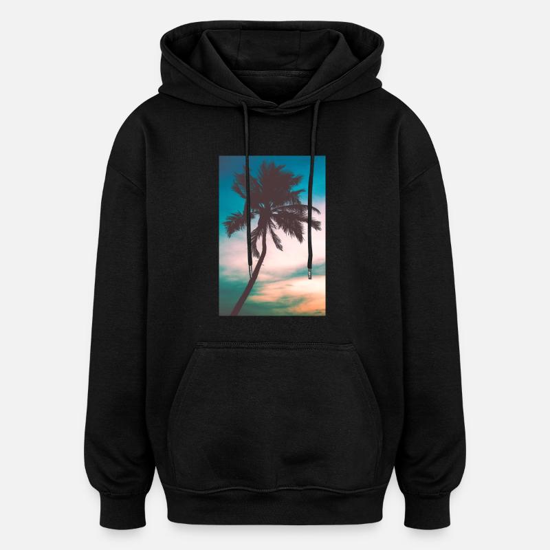 Palm tree - Oversized Unisex Hoodie - black