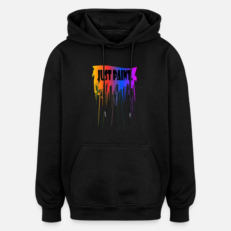 Just Paint - Sweat à capuche oversize unisexe - noir