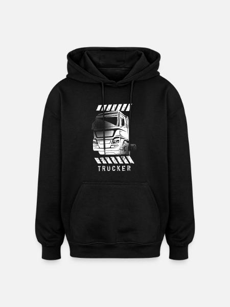 Truck Trucker - Oversized Unisex Hoodie - black