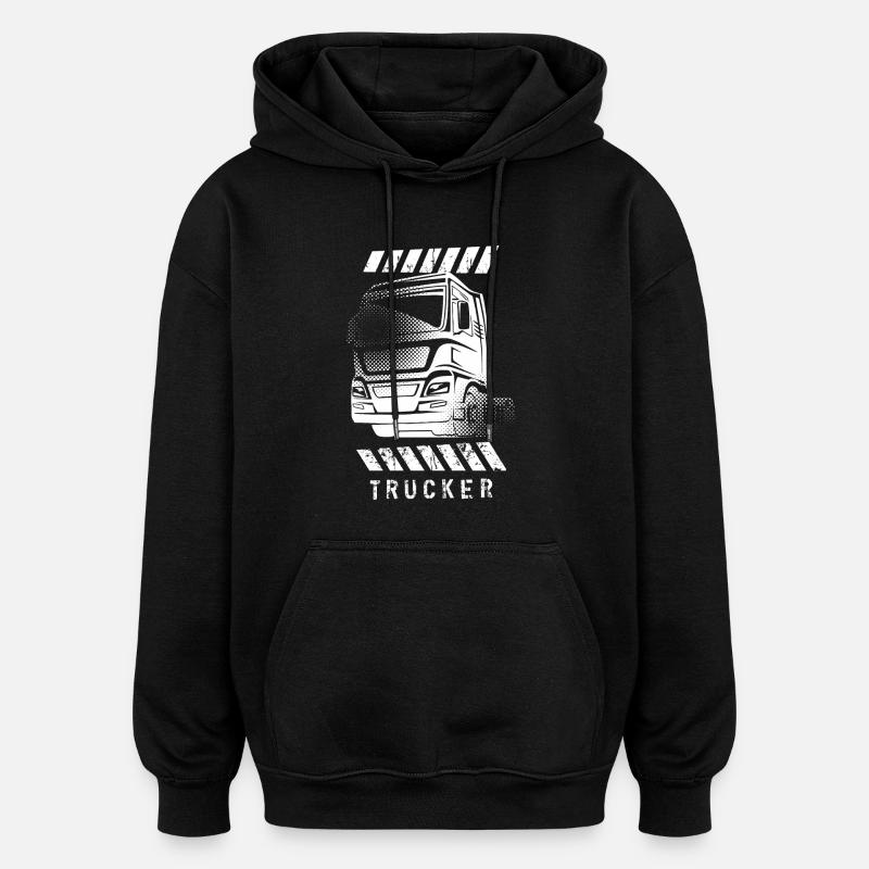 LKW Trucker - Oversized Unisex Hoodie - Schwarz