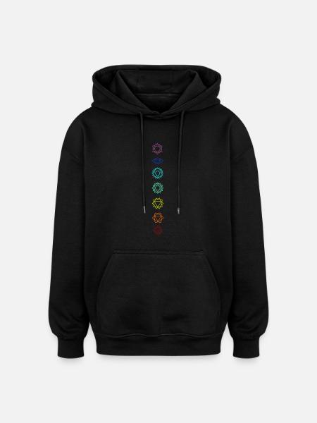 Seven chakras - Oversized Unisex Hoodie - black