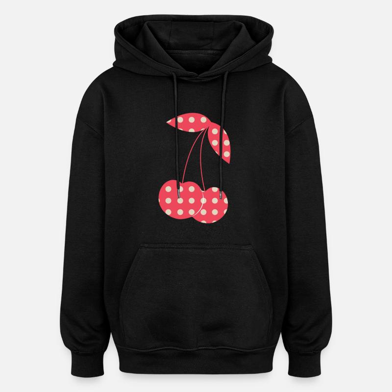 cerises - Sweat à capuche oversize unisexe - noir