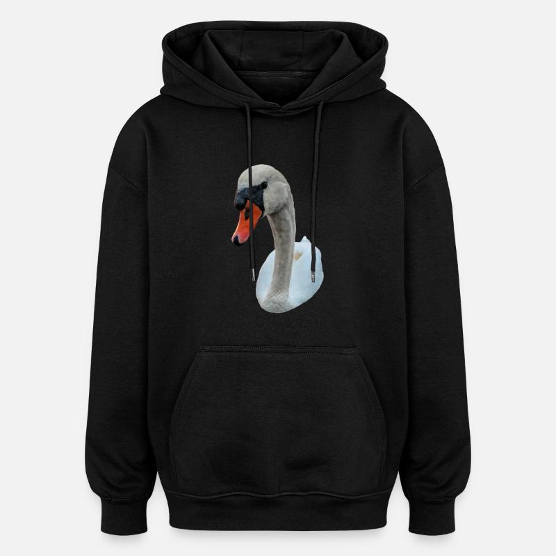 Cygne fixe - Sweat à capuche oversize unisexe - noir