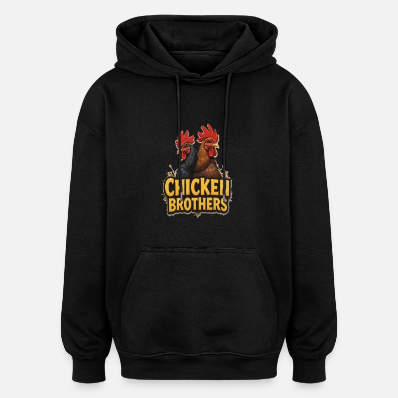 Chicken Brothers 342305 - Sweat à capuche oversize unisexe - noir