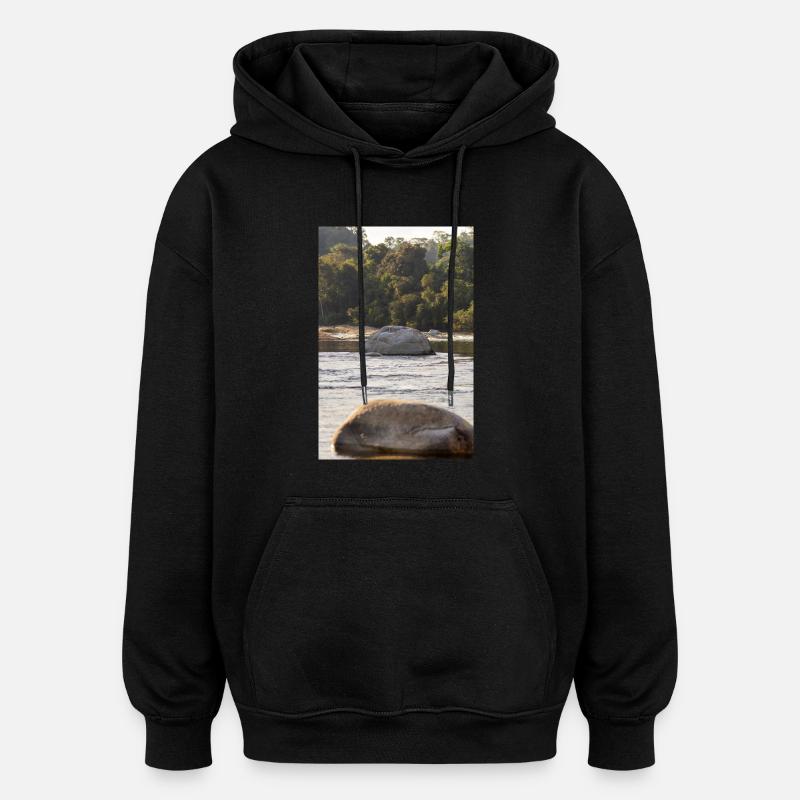 le rocher - Sweat à capuche oversize unisexe - noir