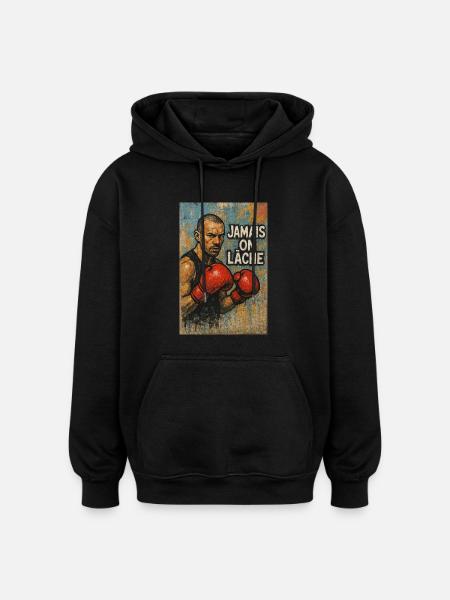 Boxe - Sweat à capuche oversize unisexe - noir