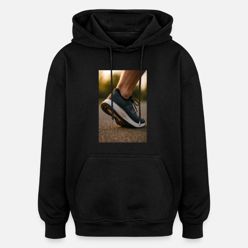 Running - Mid-step - Oversized Unisex Hoodie - black