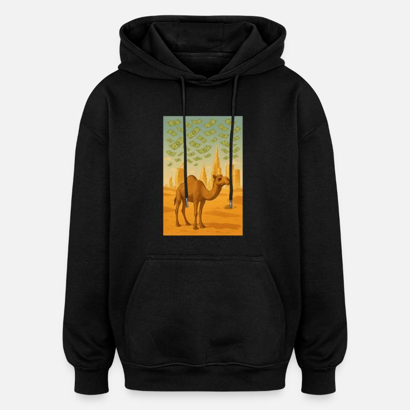 Kamel dubai geld - Oversized Unisex Hoodie - Schwarz