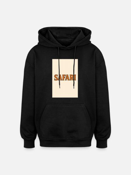 Safari-belettering in kleur - Oversized uniseks hoodie - zwart