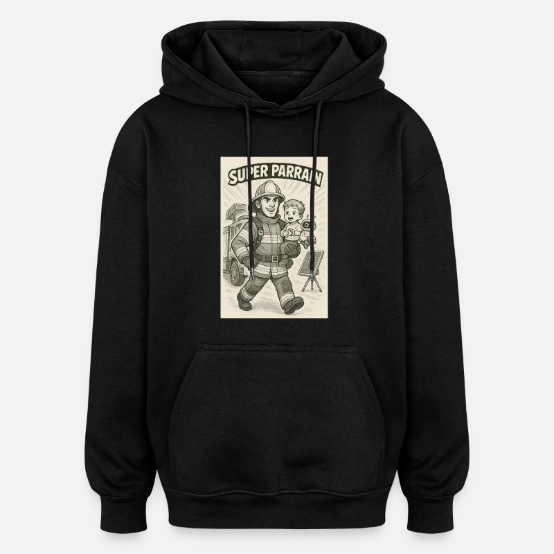 Super Firefighter Sponsor - Oversized Unisex Hoodie - black
