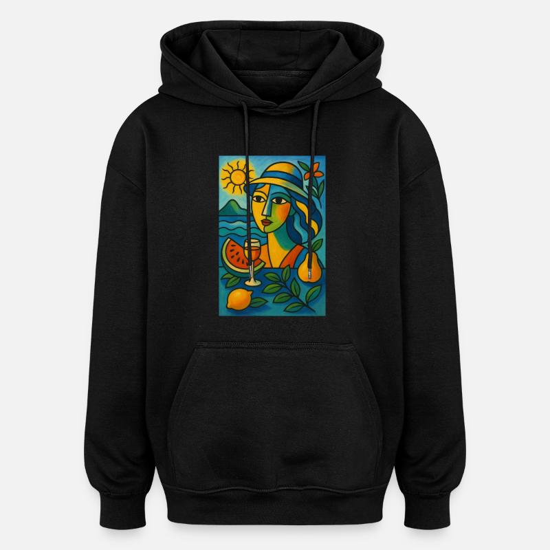Sommerliche Brise - Oversized Unisex Hoodie - Schwarz