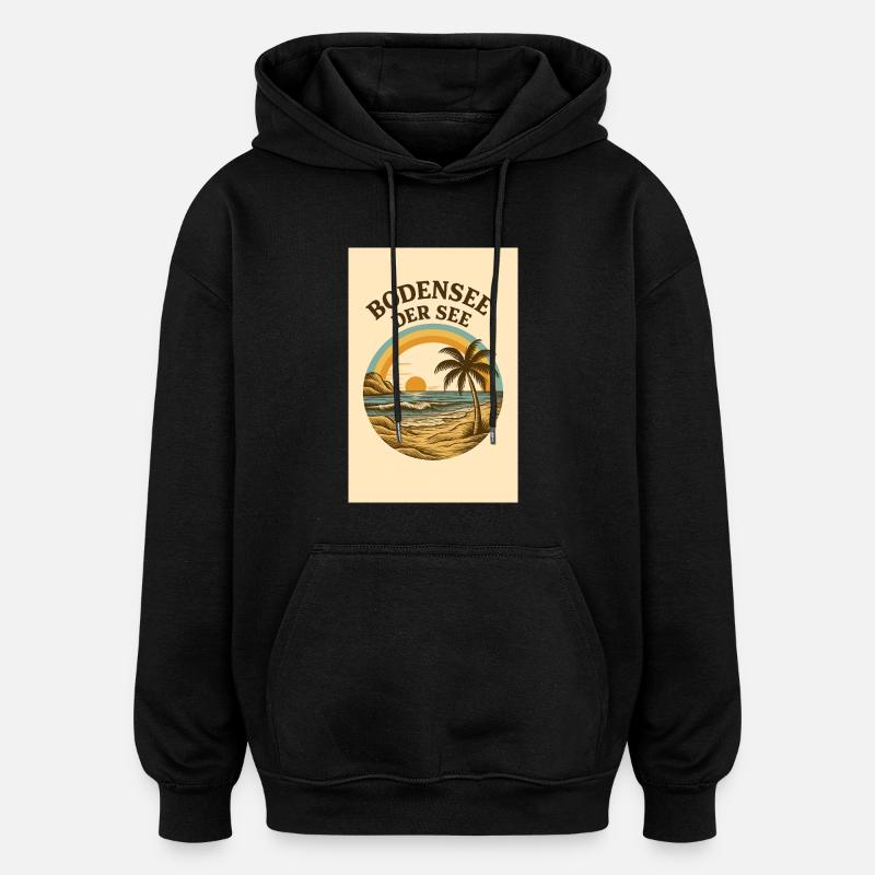 Bodensee - DER See - Oversized Unisex Hoodie - Schwarz