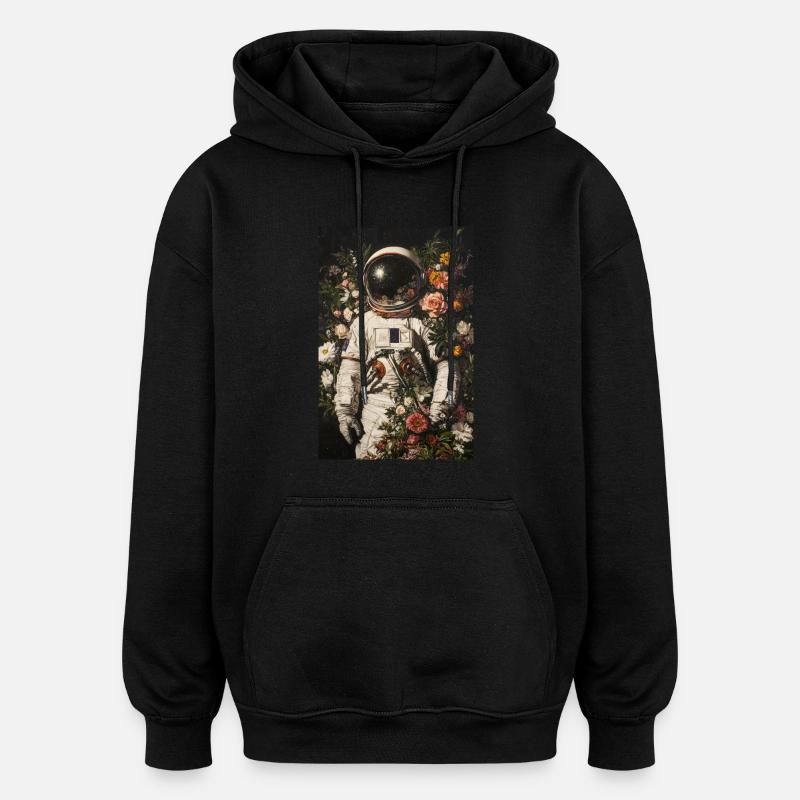 Cosmic Bloom Entdecker - Oversized Unisex Hoodie - Schwarz