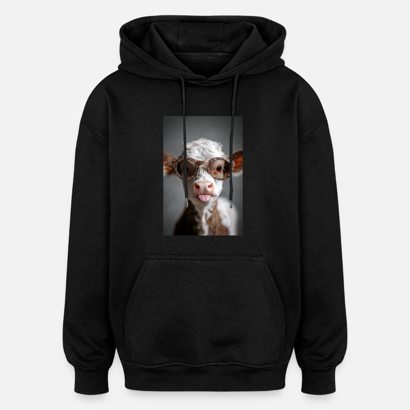 Cooles Kalb mit Attitüde - Oversized Unisex Hoodie - Schwarz