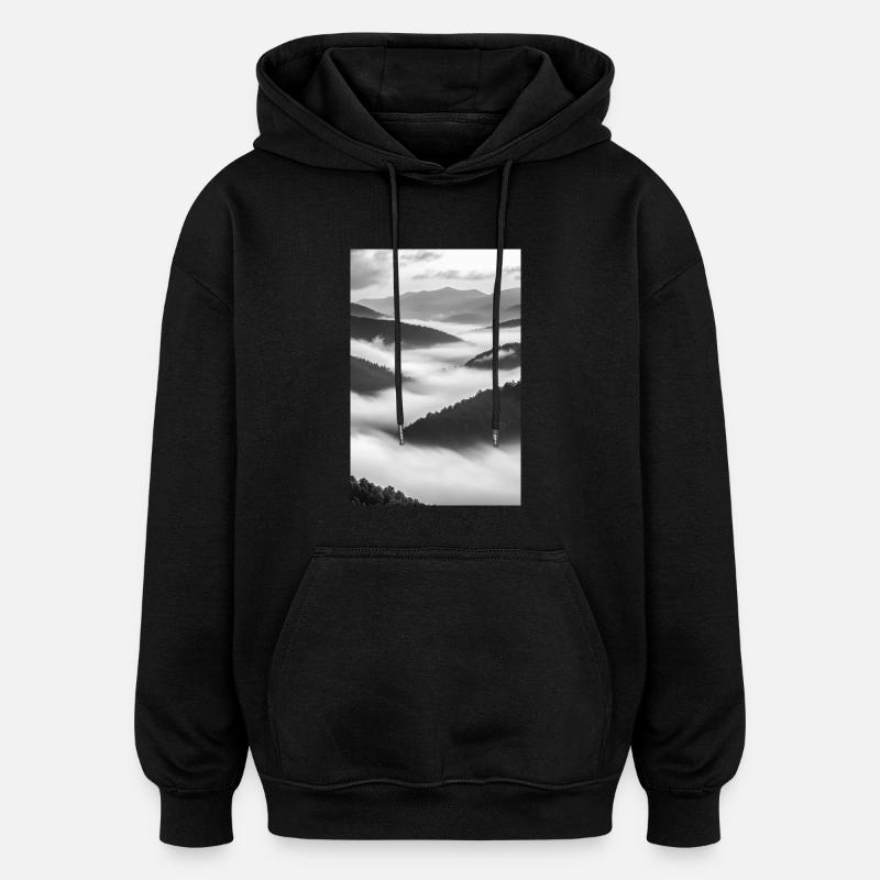 Murmures dans la brume - Sweat à capuche oversize unisexe - noir