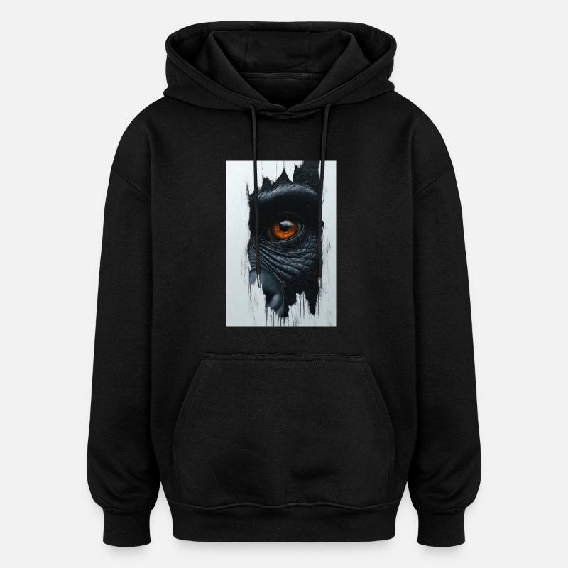 Regard primitif perçant - Sweat à capuche oversize unisexe - noir