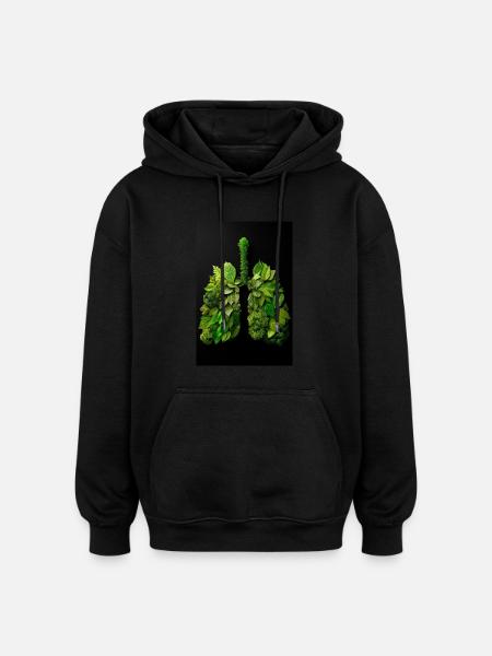 Green Lungs of Nature - Oversized Unisex Hoodie - black