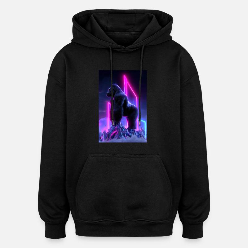 Neon Gorilla Overdrive - Oversized Unisex Hoodie - black