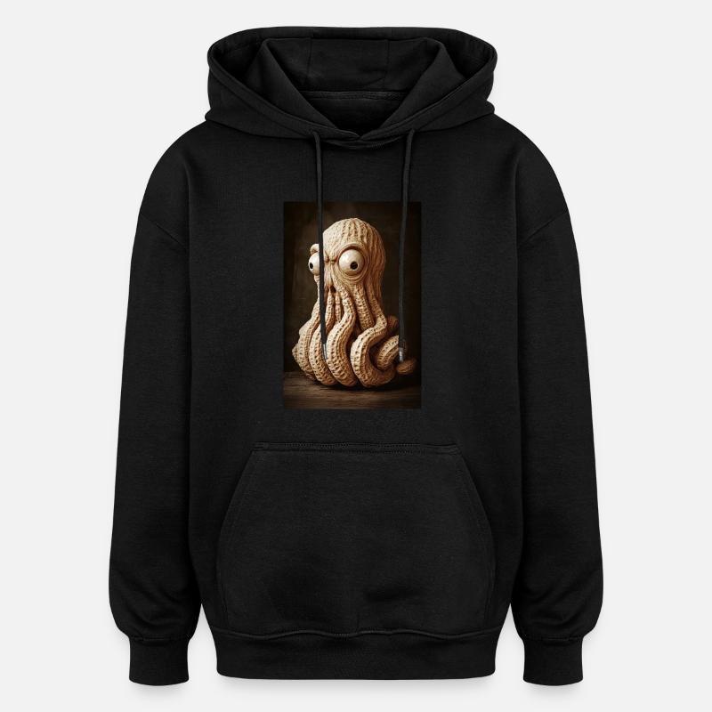 Peanut Octopus Madness - Oversized Unisex Hoodie - black