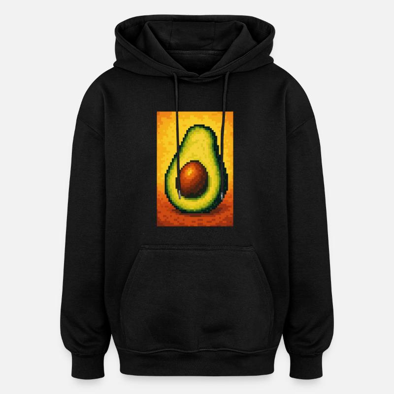 Pixel Avocado Pop - Oversized Unisex Hoodie - black