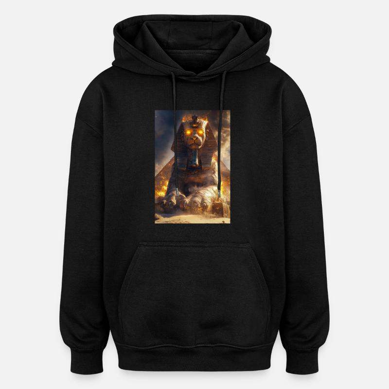 Sphinx de feu éveillé - Sweat à capuche oversize unisexe - noir