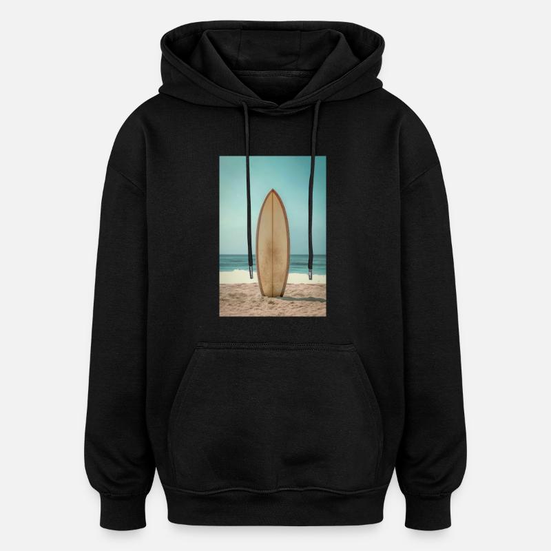Black & White Surf Explosion - Oversized Unisex Hoodie - black