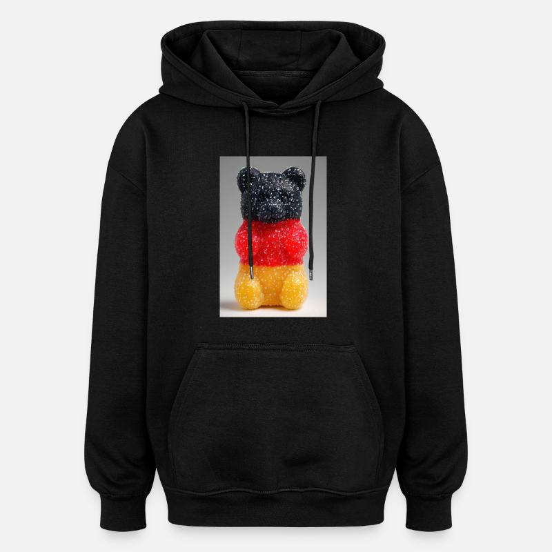 Drapeau allemand Gummy Bear - Sweat à capuche oversize unisexe - noir