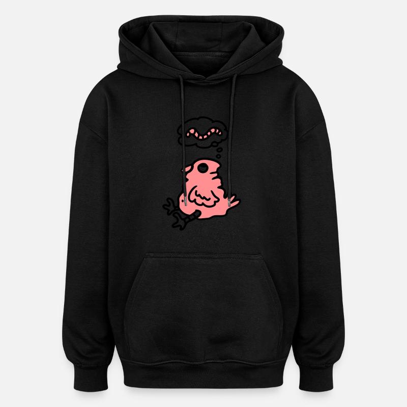 Oiseau faim - Sweat à capuche oversize unisexe - noir