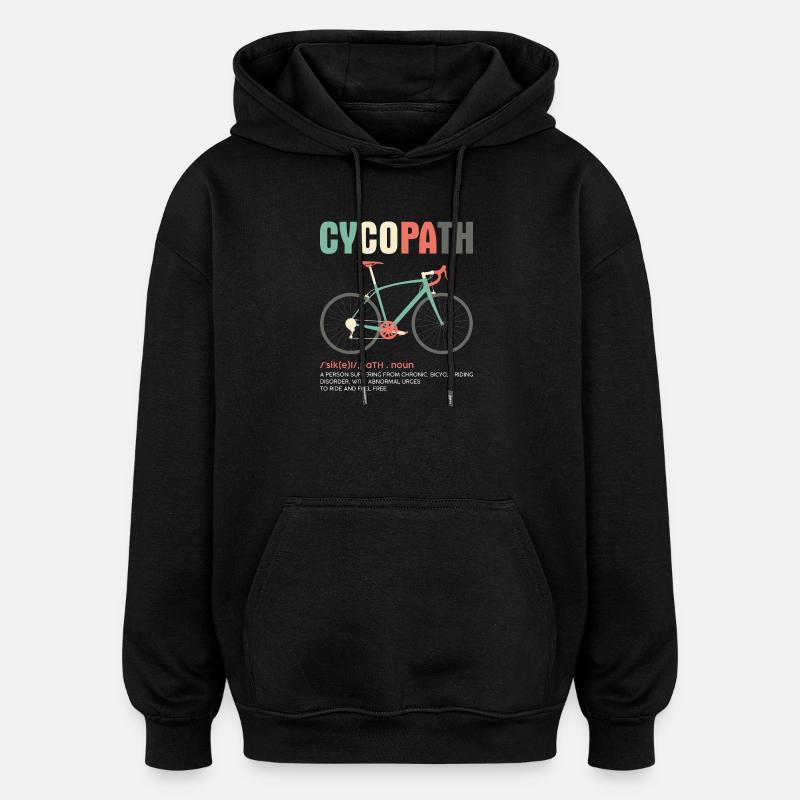 CYCOPATH Bicycle Graphic Tee - Oversized Unisex Hoodie - black
