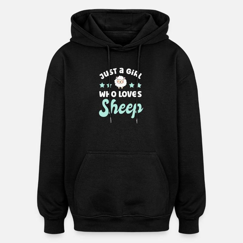 Moutons - Sweat à capuche oversize unisexe - noir
