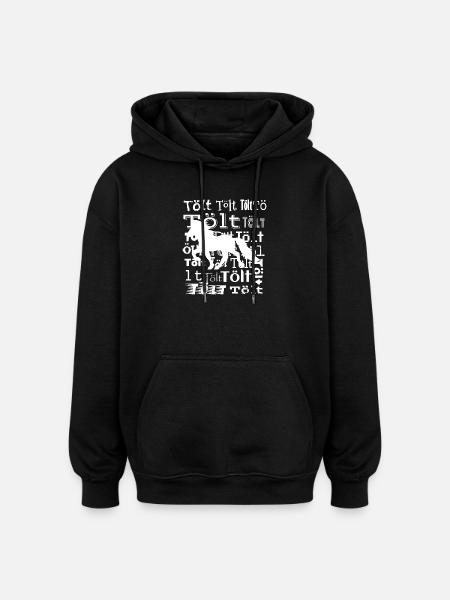 Edles Islandpferd Tölt Statement - Oversized Unisex Hoodie - Schwarz