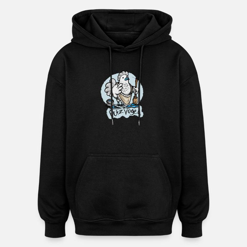 Mein Putzvogel - Oversized Unisex Hoodie - Schwarz