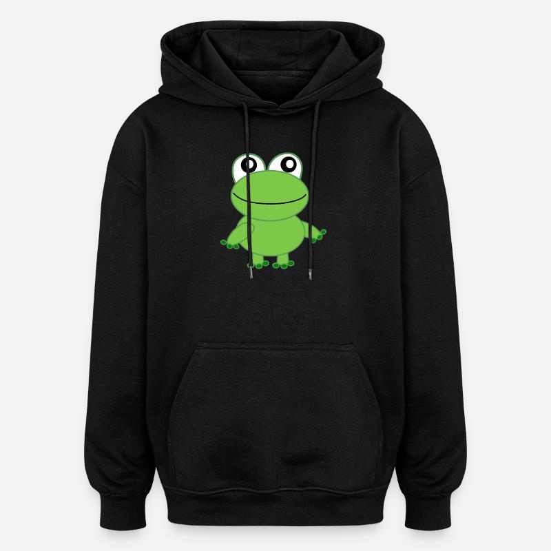 Grenouille - Sweat à capuche oversize unisexe - noir