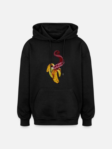 Wirbelnde Mutant-Banane - Oversized Unisex Hoodie - Schwarz