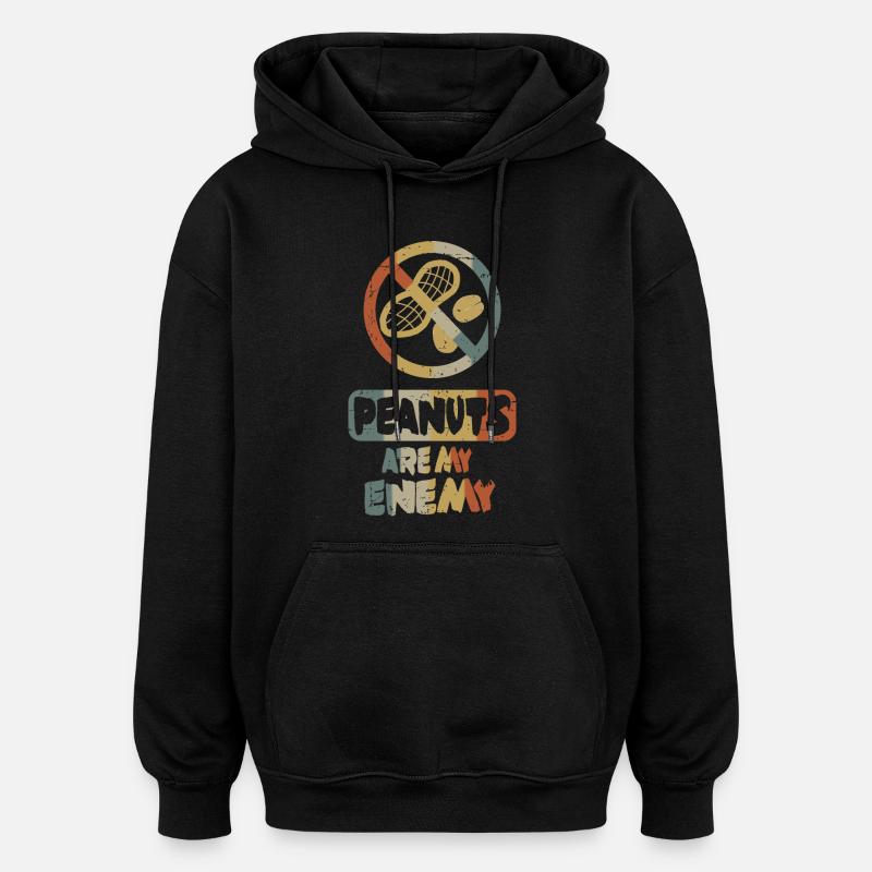 Erdnüsse sind meine Feinde - Oversized Unisex Hoodie - Schwarz
