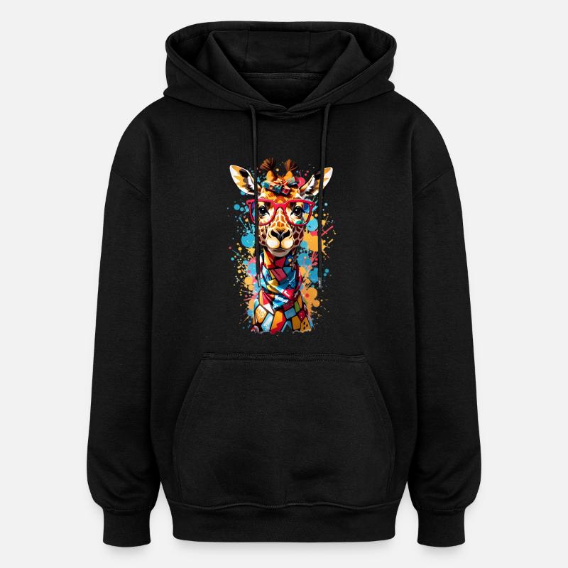 Coole Giraffe - Oversized Unisex Hoodie - Schwarz