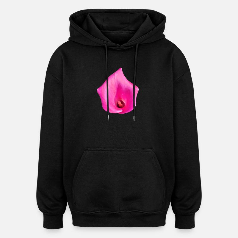 Fleur de Calla Rose - Sweat à capuche oversize unisexe - noir