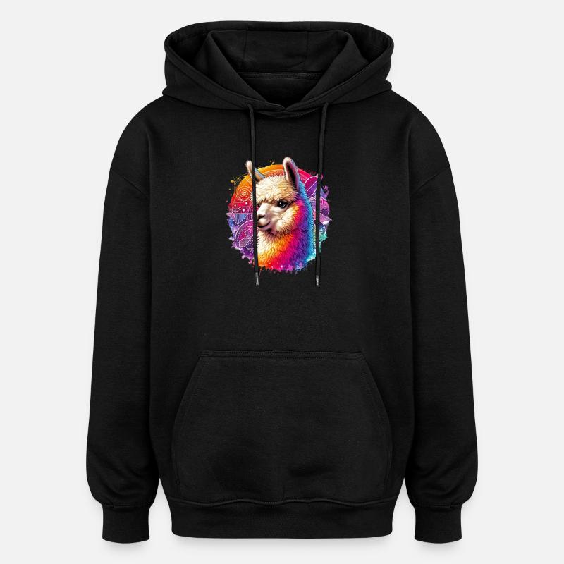 Alpaga - Sweat à capuche oversize unisexe - noir