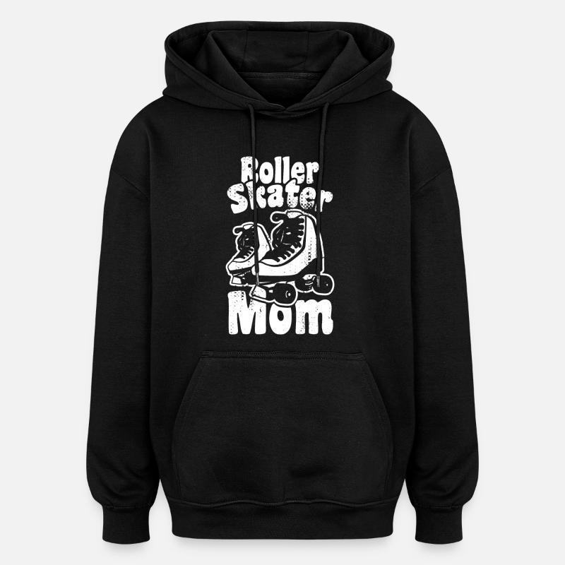 Mère patineuse à roulettes - Sweat à capuche oversize unisexe - noir