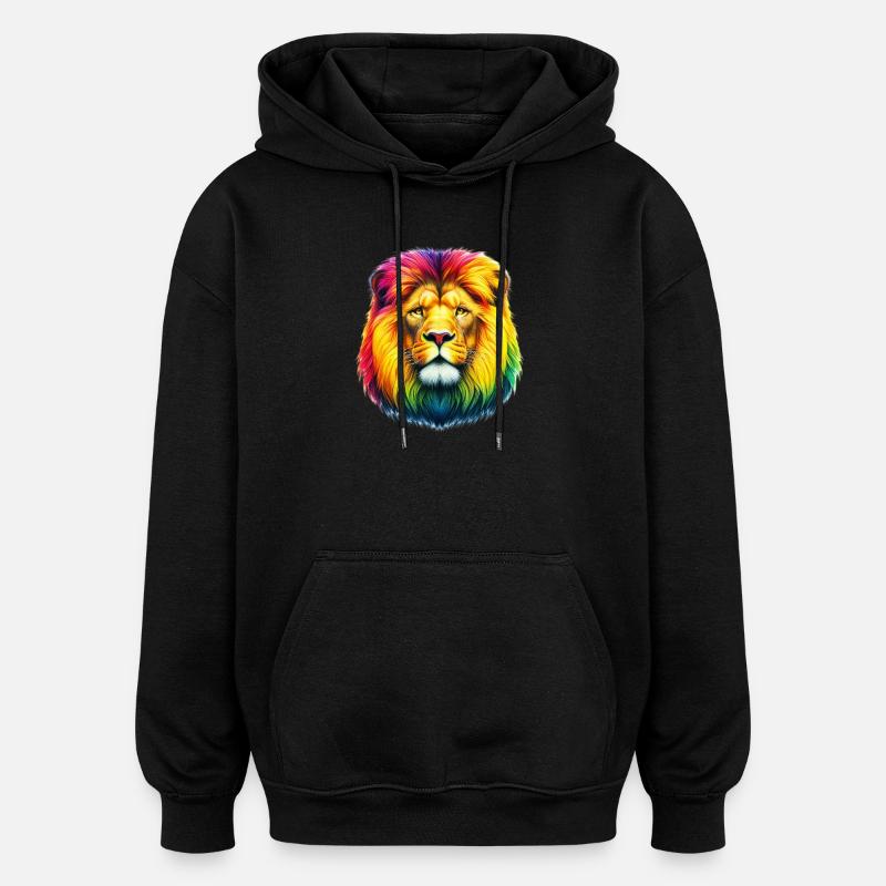 Lion - Oversized Unisex Hoodie - black