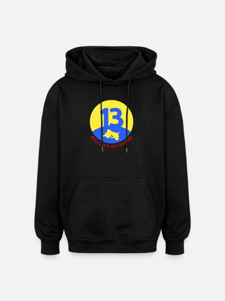 13 Bouches-du-Rhône - Oversized Unisex Hoodie - black