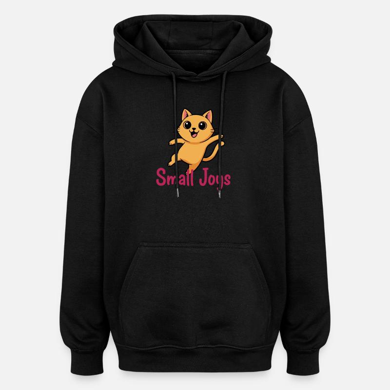 Petit chaton de joie Saut - Sweat à capuche oversize unisexe - noir