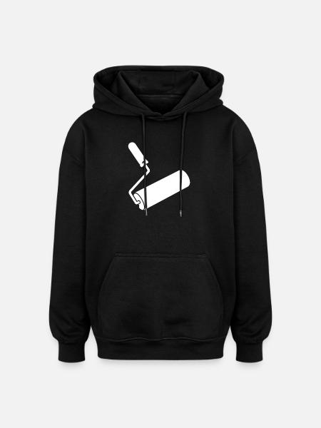 Paint Roller – Craftsman Logo Design - Oversized Unisex Hoodie - black