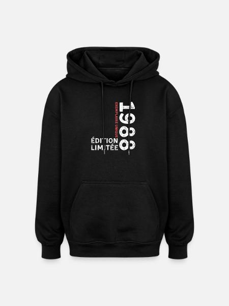 Typografischer Stil von 1988 - Oversized Unisex Hoodie - Schwarz