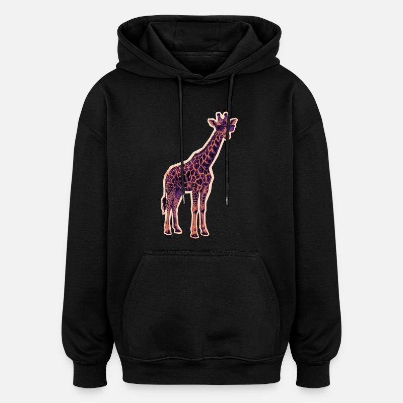 Lunettes de soleil girafe cool - Sweat à capuche oversize unisexe - noir