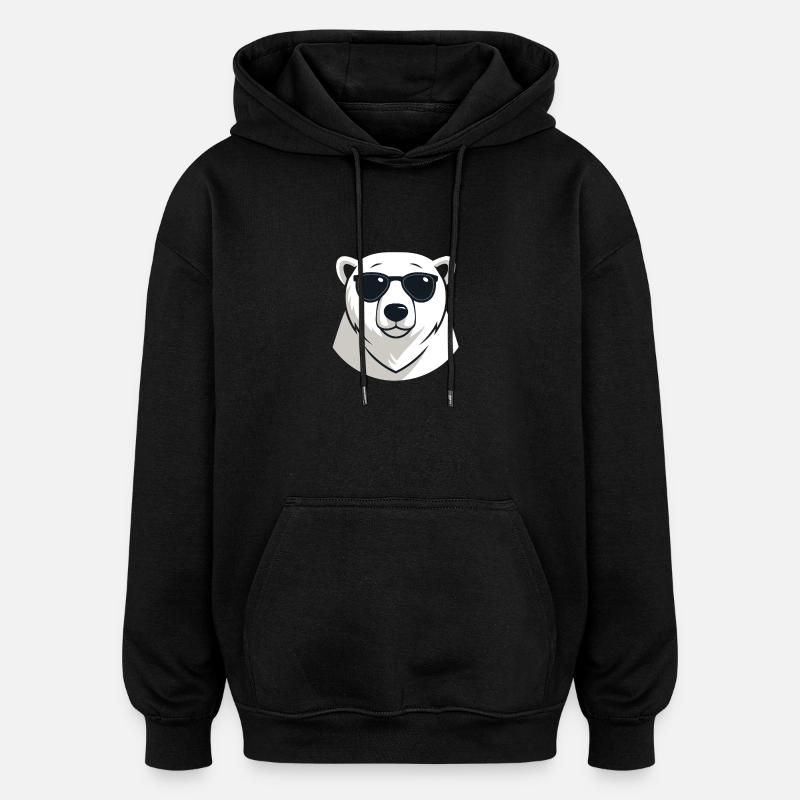 Eisbär mit dunkler Brille - Oversized Unisex Hoodie - Schwarz