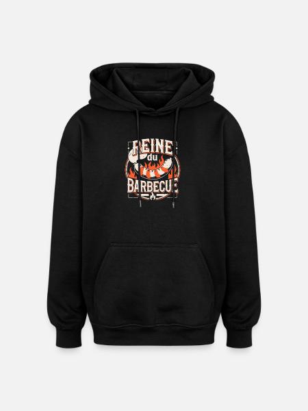 Reine du Barbecue - Sweat à capuche oversize unisexe - noir